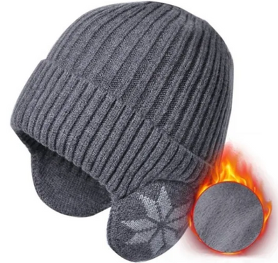 Mocarra | Strickmütze mit Futter und Ohrenklappen