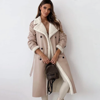 Mocarra | Lange klassische Jacke mit Fleecefutter und Teddykragen
