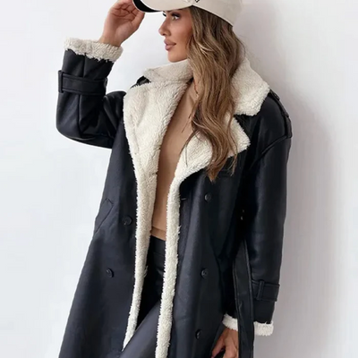 Mocarra | Lange klassische Jacke mit Fleecefutter und Teddykragen