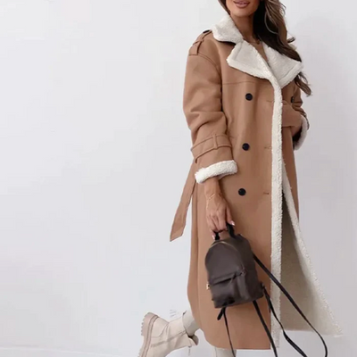 Mocarra | Lange klassische Jacke mit Fleecefutter und Teddykragen