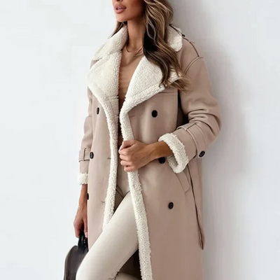 Mocarra | Lange klassische Jacke mit Fleecefutter und Teddykragen