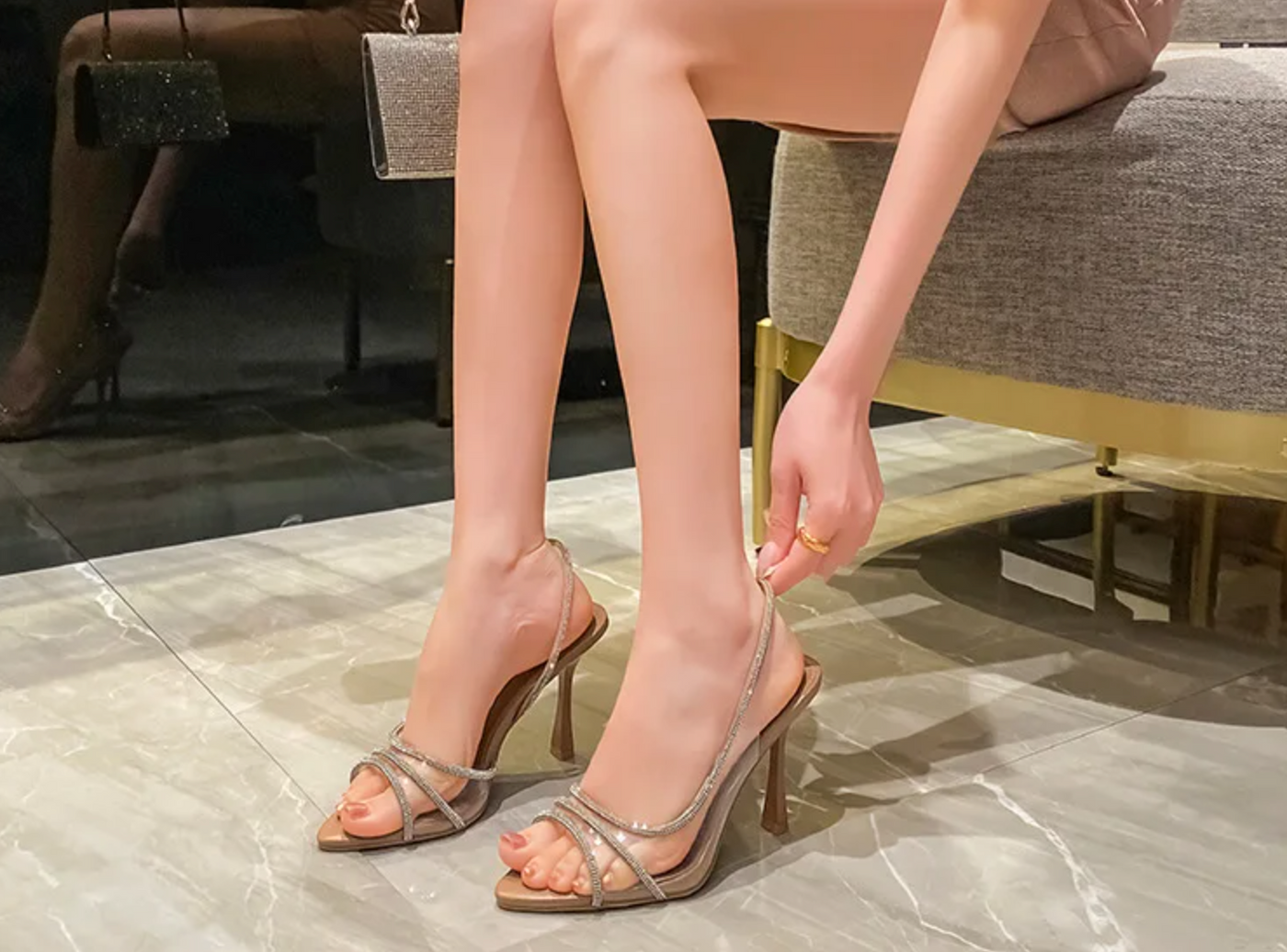 Mocarra | Mode Strass Sommer High Heels