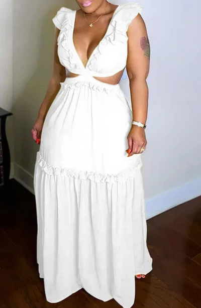 Mocarra | Glamouröses Sommerkleid in V-Form