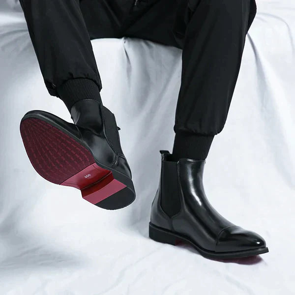 Mocarra | Glänzende braune Chelsea-Lederstiefel für Männer