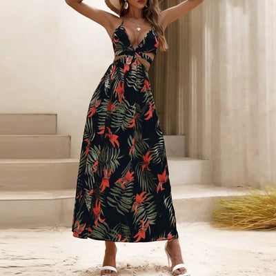 Mocarra | Sexy Blumenkleid mit Seitenschlitz