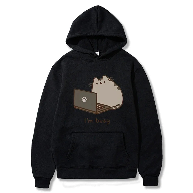 Rashid | Kapuzenpullover mit niedlichem Katzenmotiv für Herren