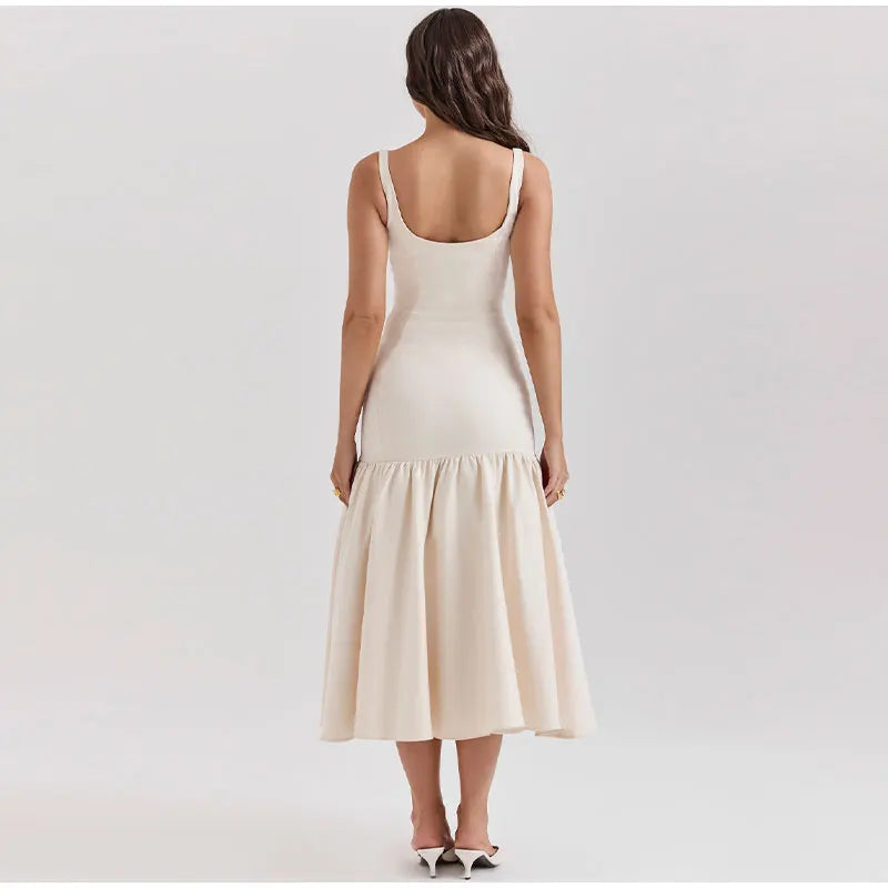 Mocarra | Solides ärmelloses rückenfreies Sling-Kleid