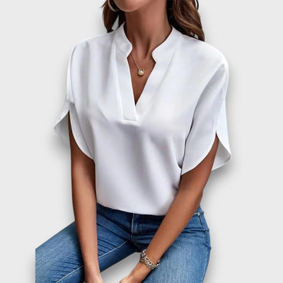 Lunelle – Bluse mit V-Ausschnitt und fließender Form