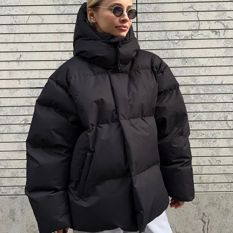Bane | Monochromatische dicke und warme jacke für damen