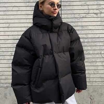 Bane | Monochromatische dicke und warme jacke für damen