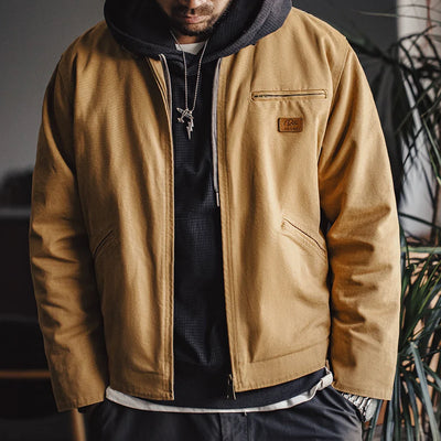 Jack | Retro Canvas Baumwoll-Jagdjacke Herren mit Reißverschluss