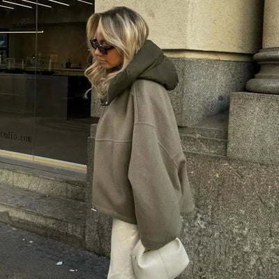 Rasa | Lässige lockere kapuzenjacke für frauen