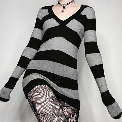 Mocarra | Gestreiftes Pullover-Minikleid