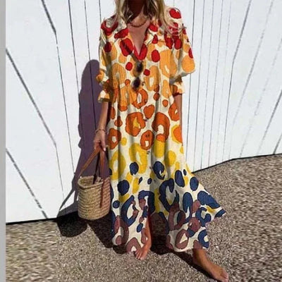 Cassidy - Boho-Maxikleid mit Puffärmeln