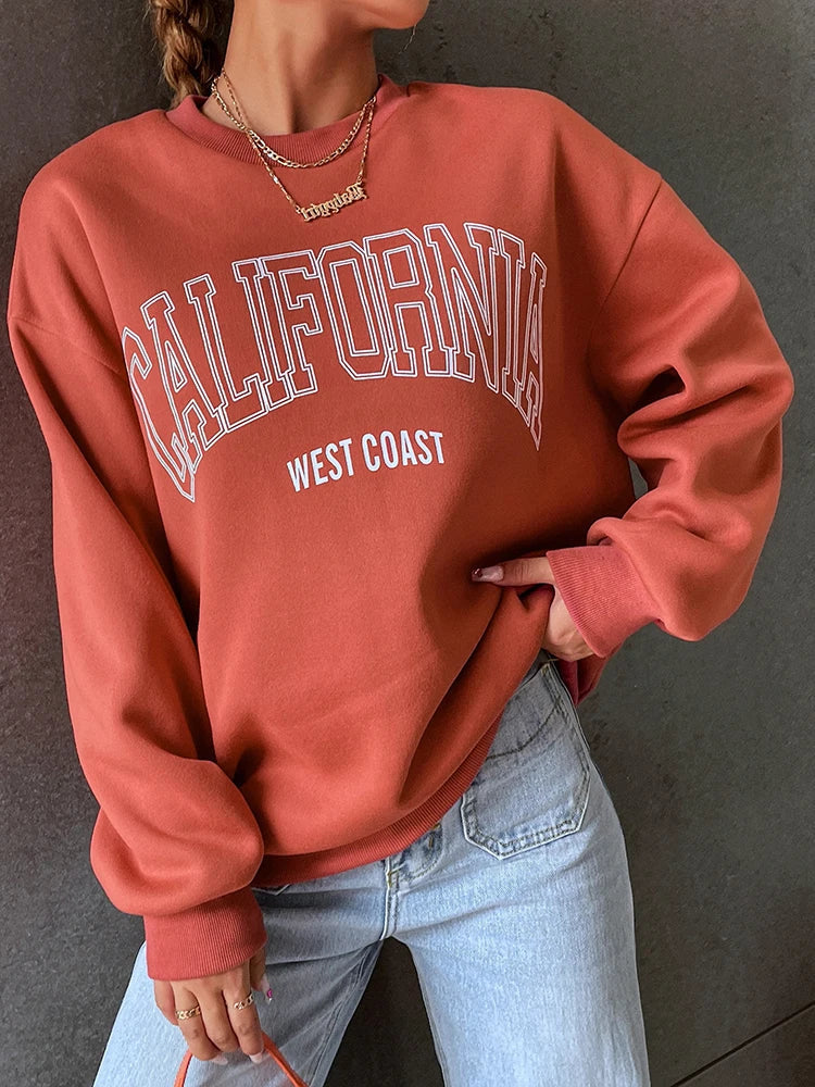 Gabriela | Damen Trendy Sweatshirt mit California West Coast Print
