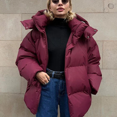 Bane | Monochromatische dicke und warme jacke für damen