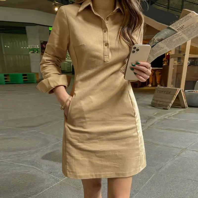 Lily | Sommerhemdkleid Damen mit Taschen und Knöpfen