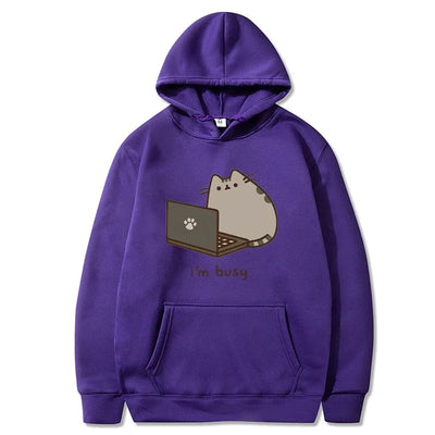 Rashid | Kapuzenpullover mit niedlichem Katzenmotiv für Herren