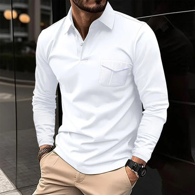 Marco | Herren sport poloshirt aus baumwolle langarm – Herbst/Winter