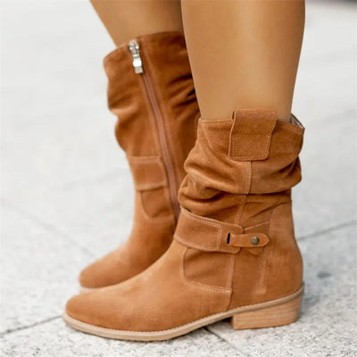 Mocarra | Kurze braune Stiefel mit niedrigem Absatz