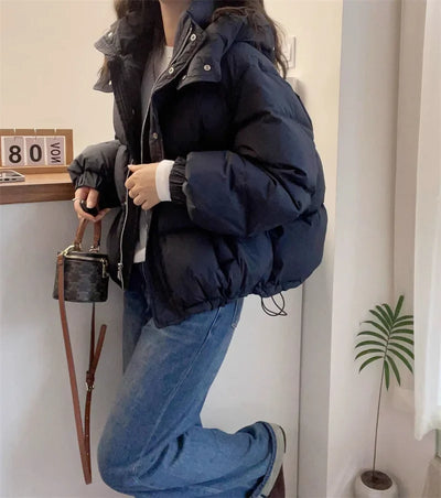 Danica | Damen Kapuzen Pufferjacke aus Baumwolle Dick und Warm für Petite