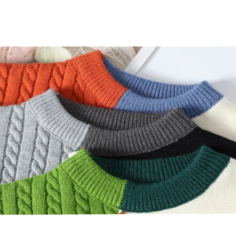 Mocarra | Rollkragenpullover im Patchwork-Design