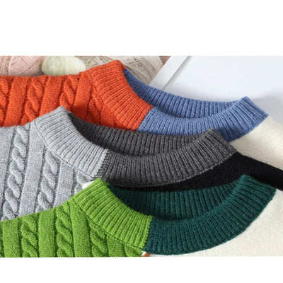 Mocarra | Rollkragenpullover im Patchwork-Design