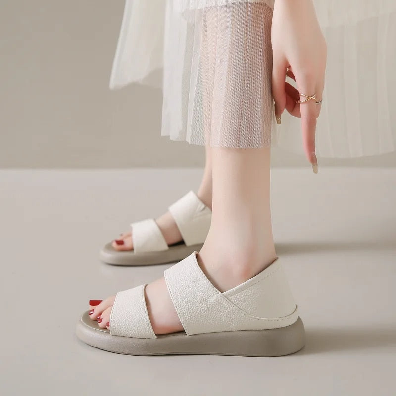 Mocarra | Neue Ledersandalen mit Dicker Sohle