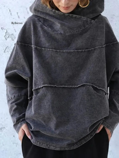 Salma | Stilvoller Frauenmantel und Pullover-Mantel aus Denim