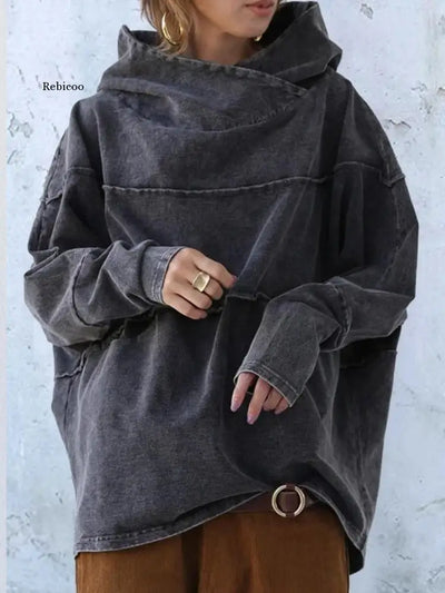 Salma | Stilvoller Frauenmantel und Pullover-Mantel aus Denim