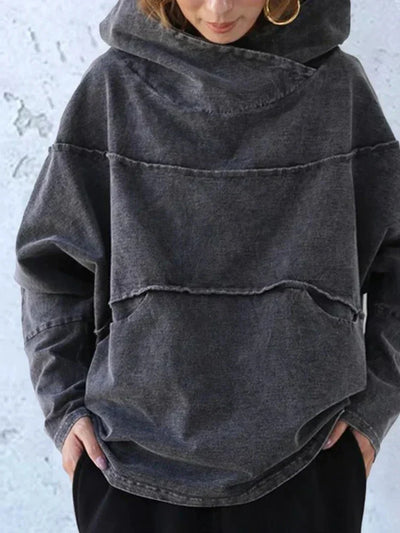 Salma | Stilvoller Frauenmantel und Pullover-Mantel aus Denim