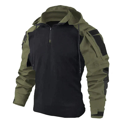 Mocarra | Outdoor-Camouflage-Jacke mit Kapuze und halbem Reißverschluss