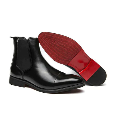 Mocarra | Glänzende braune Chelsea-Lederstiefel für Männer