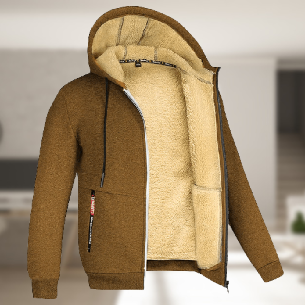 Mocarra | Lässige Herren-Kapuzenjacke mit Fleece-Futter