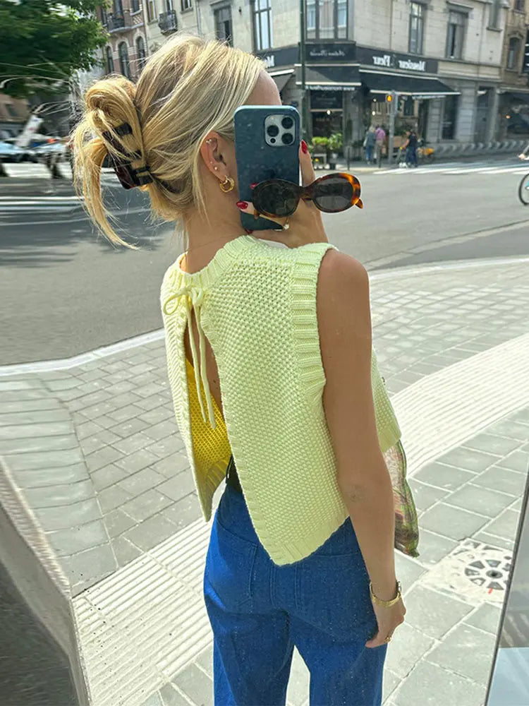 Mocarra | Stricktop gelb chic