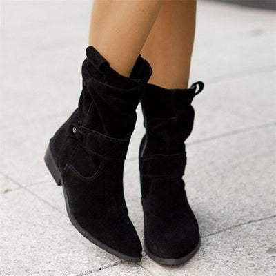 Mocarra | Kurze braune Stiefel mit niedrigem Absatz