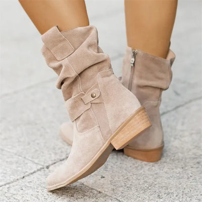 Mocarra | Kurze braune Stiefel mit niedrigem Absatz