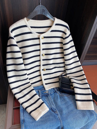 Mocarra | Strickjacke Mode lange Ärmel lässig kurze Tops