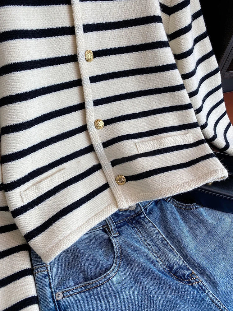 Mocarra | Strickjacke Mode lange Ärmel lässig kurze Tops
