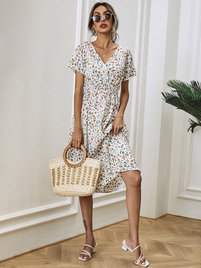 Marion - Elegantes Sommerkleid mit Blumendruck