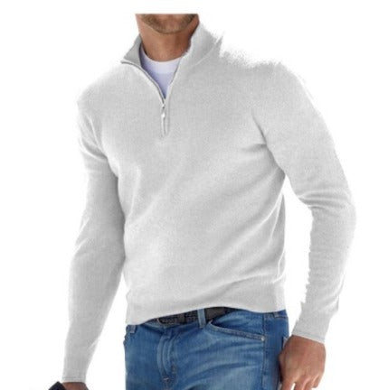 Mocarra | Slim-fit Pullover mit halbem Reißverschluss für Männer