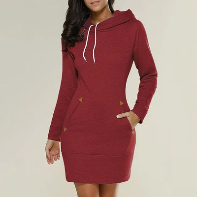 Mocarra | Langärmeliges Warmes Kleid mit Kapuze