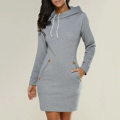 Mocarra | Langärmeliges Warmes Kleid mit Kapuze