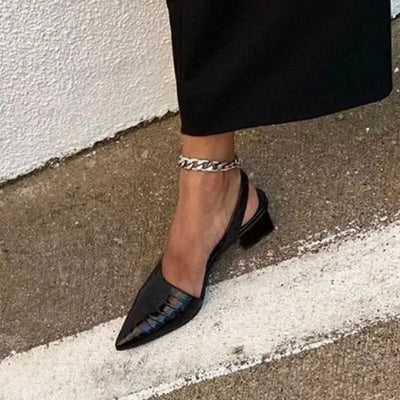 Zarrah | Orthopädische Damen Pumps mit Blockabsatz und Krokodilmuster