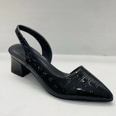 Zarrah | Orthopädische Damen Pumps mit Blockabsatz und Krokodilmuster