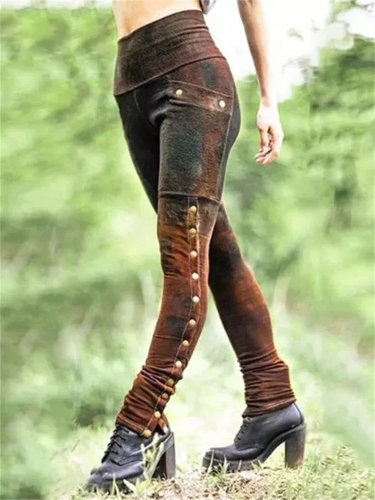 Mocarra | Leggings mit Verblasstem Knopf