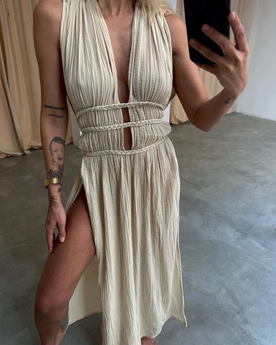 Mocarra | Schickes Geschlitztes Flechtkleid