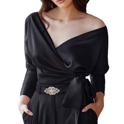 Mocarra | Satin sexy Top Spitzenbluse