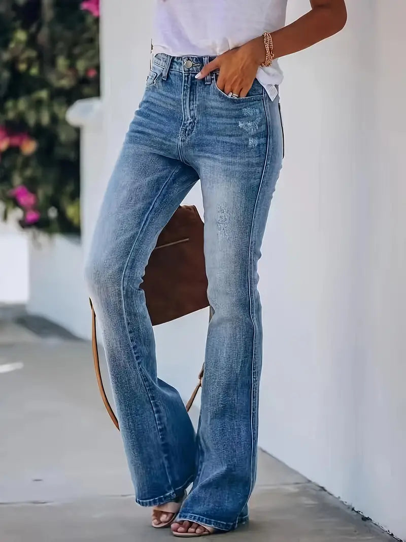 Mocarra | Hochtaillierte BootCut Jeans