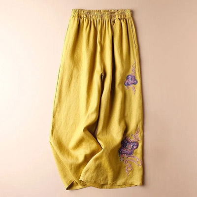 AMICA -  Weit geschnittene Hosen mit Stickerei-Design